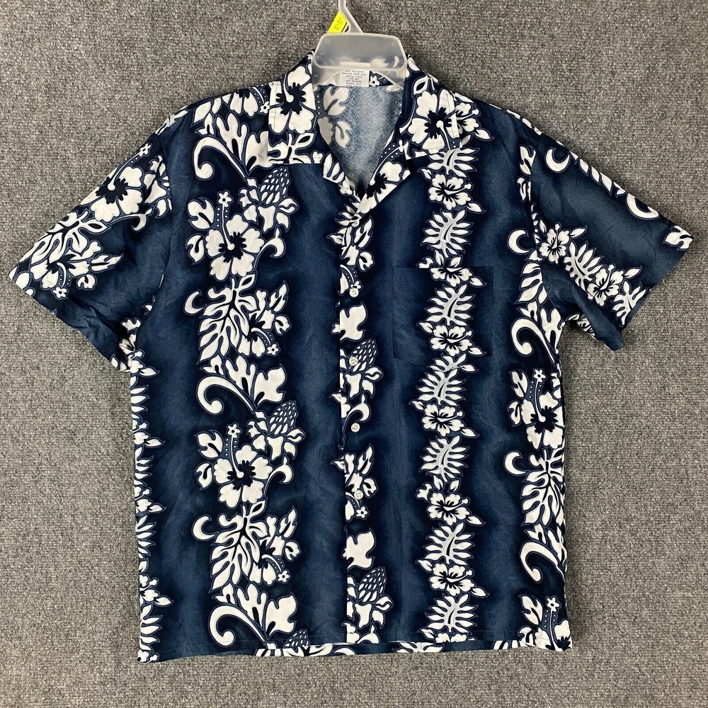 High Seas Hawaiian Shirt Men's Large Short Sleeve Resort Wear 100% Polyester L‎